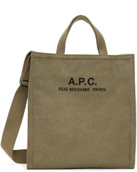 olivgrüne Shopper Tasche aus Segeltuch von A.P.C.