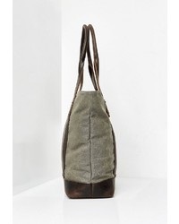 olivgrüne Shopper Tasche aus Segeltuch von Dreimaster