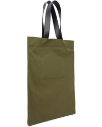 olivgrüne Shopper Tasche aus Segeltuch von Jil Sander