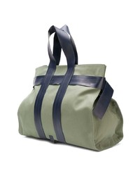 olivgrüne Shopper Tasche aus Segeltuch von Sunnei