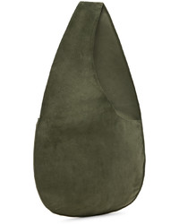 olivgrüne Shopper Tasche aus Wildleder von Maryam Nassir Zadeh