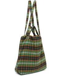 olivgrüne Shopper Tasche mit Schottenmuster von R13