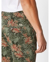 olivgrüne Shorts mit Blumenmuster von Pepe Jeans