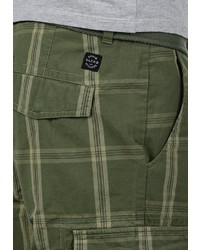 olivgrüne Shorts mit Schottenmuster von BLEND