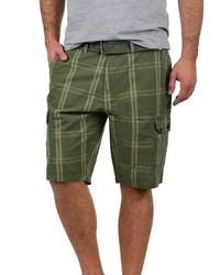 olivgrüne Shorts mit Schottenmuster von BLEND