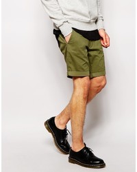 olivgrüne Shorts von Selected