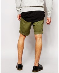 olivgrüne Shorts von Selected