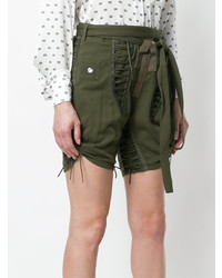 olivgrüne Shorts von Saint Laurent