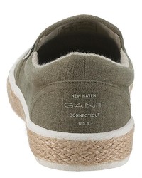 olivgrüne Slip-On Sneakers aus Segeltuch von Gant Footwear