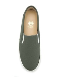 olivgrüne Slip-On Sneakers aus Segeltuch von Mr & Mrs Italy