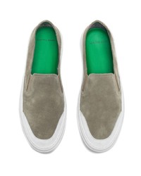 olivgrüne Slip-On Sneakers aus Wildleder von John Elliott