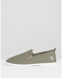 olivgrüne Slip-On Sneakers von Original Penguin