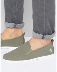 olivgrüne Slip-On Sneakers von Original Penguin