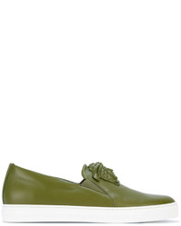 olivgrüne Slip-On Sneakers von Versace