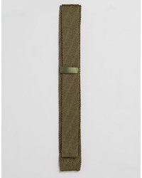 olivgrüne Strick Krawatte von Asos