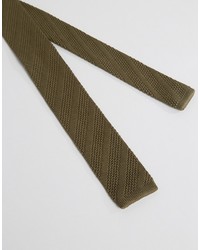 olivgrüne Strick Krawatte von Asos