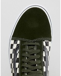 olivgrüne Turnschuhe von Vans