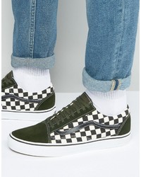 olivgrüne Turnschuhe von Vans