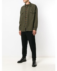 olivgrüne Shirtjacke aus Twill von Tommy Jeans