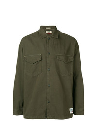 olivgrüne Shirtjacke aus Twill von Tommy Jeans