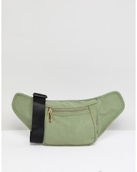 olivgrüne Wildleder Bauchtasche