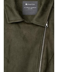 olivgrüne Wildleder Bikerjacke von STREET ONE