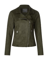 olivgrüne Wildleder Bikerjacke von STREET ONE