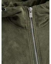 olivgrüne Wildleder Bomberjacke von Jack & Jones