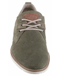 olivgrüne Wildleder Derby Schuhe von PETROLIO