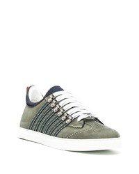 olivgrüne Wildleder niedrige Sneakers von DSQUARED2