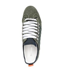 olivgrüne Wildleder niedrige Sneakers von DSQUARED2