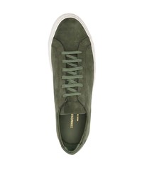 olivgrüne Wildleder niedrige Sneakers von Common Projects