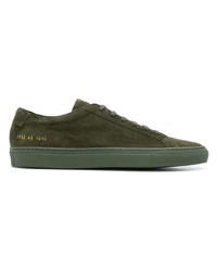 olivgrüne Wildleder niedrige Sneakers von Common Projects