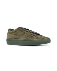 olivgrüne Wildleder niedrige Sneakers von Common Projects