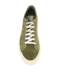 olivgrüne Wildleder niedrige Sneakers von Common Projects