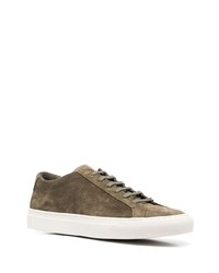 olivgrüne Wildleder niedrige Sneakers von Common Projects