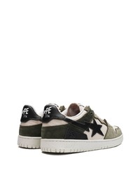 olivgrüne Wildleder niedrige Sneakers von A Bathing Ape