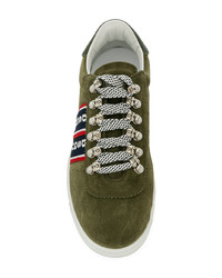 olivgrüne Wildleder niedrige Sneakers von DSQUARED2