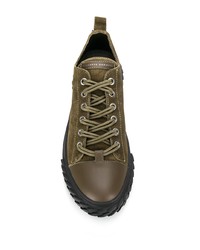 olivgrüne Wildleder niedrige Sneakers von Giuseppe Zanotti