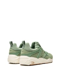 olivgrüne Wildleder niedrige Sneakers von Puma