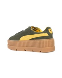 olivgrüne Wildleder niedrige Sneakers von Fenty X Puma