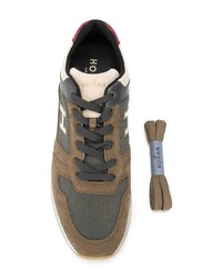 olivgrüne Wildleder niedrige Sneakers von Hogan