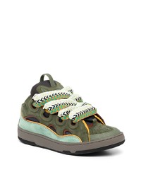 olivgrüne Wildleder niedrige Sneakers von Lanvin