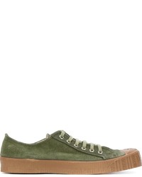 olivgrüne Wildleder niedrige Sneakers von Comme des Garcons