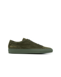 olivgrüne Wildleder niedrige Sneakers von Common Projects