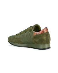 olivgrüne Wildleder niedrige Sneakers von Philippe Model