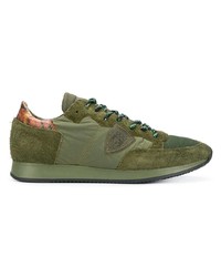 olivgrüne Wildleder niedrige Sneakers von Philippe Model