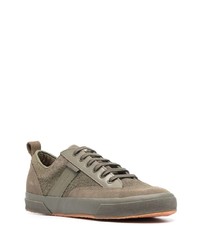 olivgrüne Wildleder niedrige Sneakers von Superga