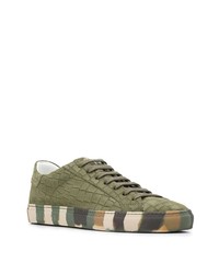 olivgrüne Wildleder niedrige Sneakers von Hide&Jack