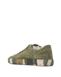 olivgrüne Wildleder niedrige Sneakers von Hide&Jack